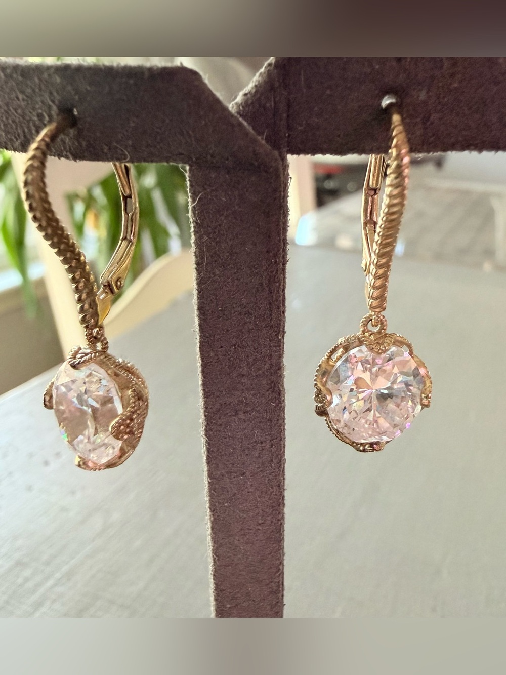 Judith Ripka 925 Sterling Silver 14K Gold Clad Earrings NEW